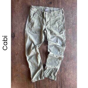 Cabi I Mid Rise Light military Green Cropped Safari Pants I Size 4
